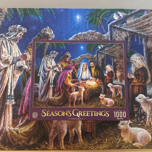 Masterpieces ~Bundle 3/$20~ 1000 Piece Puzzle A Child Is Born by Dona Gelsinger - Picture 4 of 12